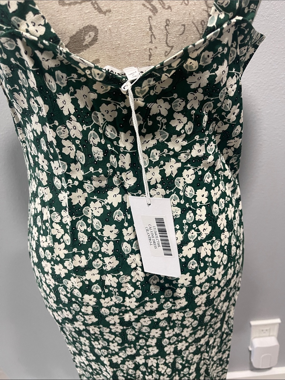 Reformation Green Floral V-Neck Maxi Dress - Picture 2 of 4